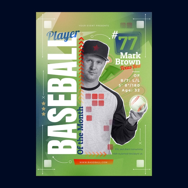 Free Vector baseball poster template design