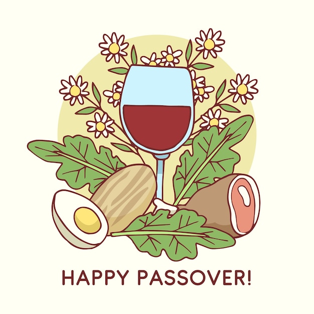 Free Vector beautiful hand drawn passover