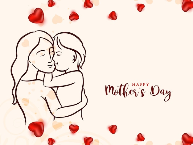 Free Vector beautiful happy mothers day celebration lovely card design