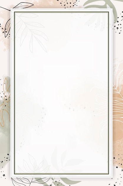 Free Vector beige rectangle watercolor frame