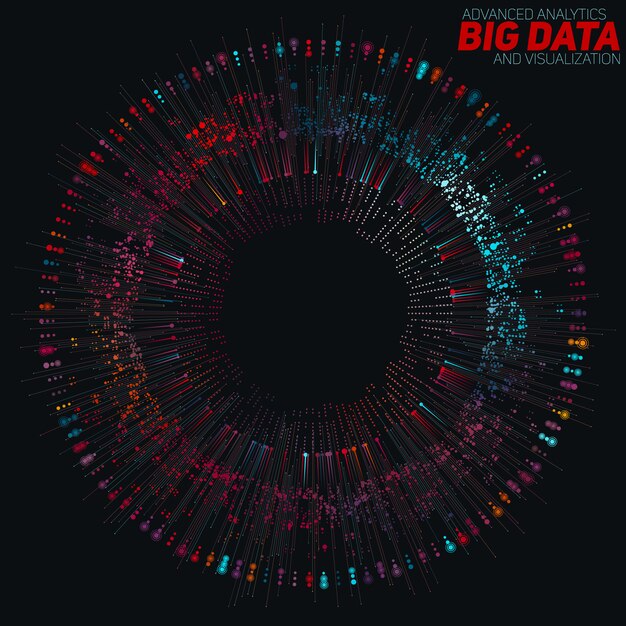 Free Vector big data circular colorful visualization.visual data complexity.