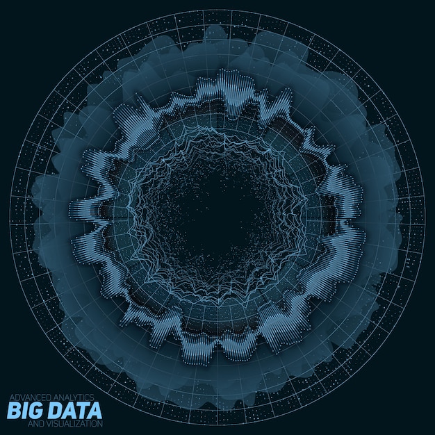 Free Vector big data green visualization. information aesthetic design. visual data complexity. complex data threads graphic.