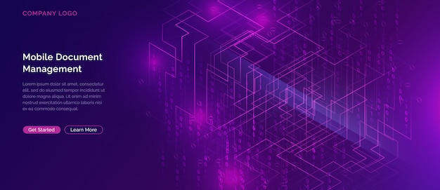 Free Vector big data waterfall, streams of digital binary code