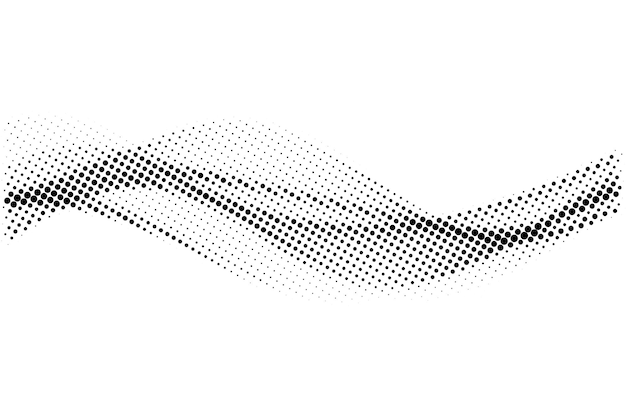 Free Vector black abstract wave style grunge halftone pattern texture background