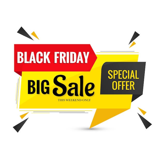 Free Vector black friday sale lable banner design