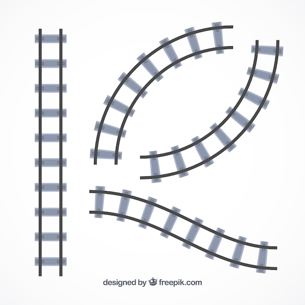 Free Vector black train track collection