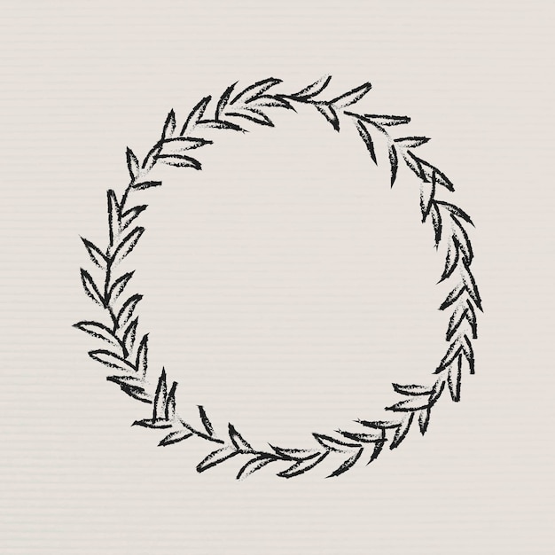 Free Vector black wreath on beige background vector