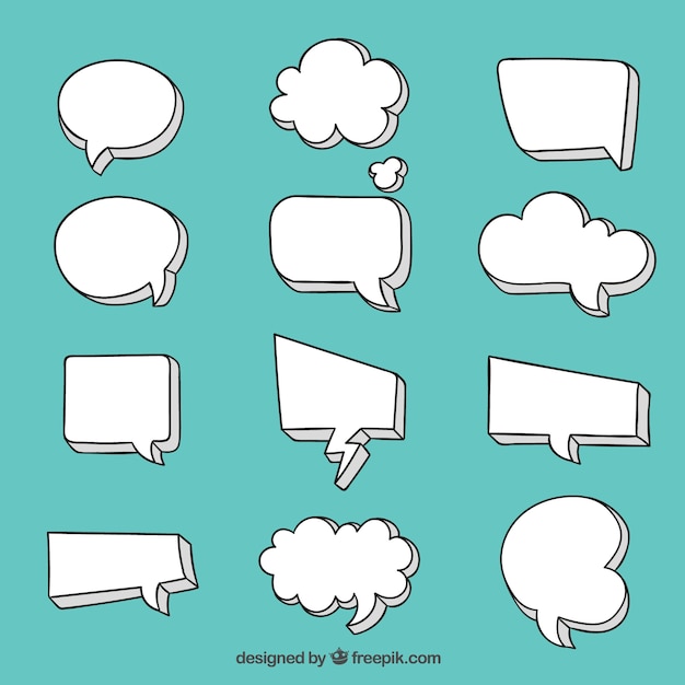 Free Vector blank speech bubble collection