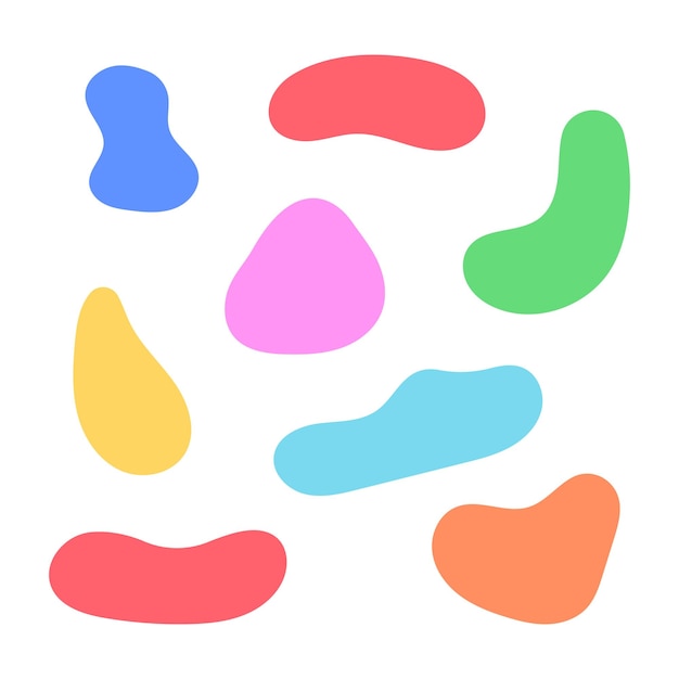 Free Vector blobs set multiple soft colours