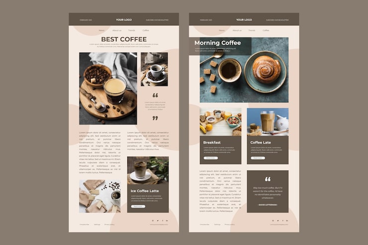 Free Vector blogger email template