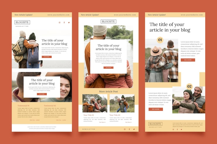 Free Vector blogger email template