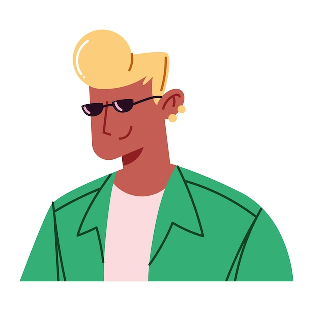 Free Vector blond man with sunglasses