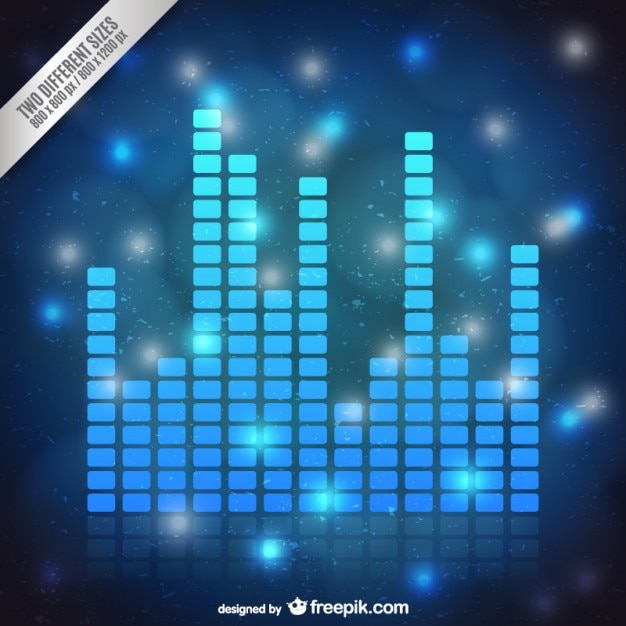 Free Vector blue audio bars background