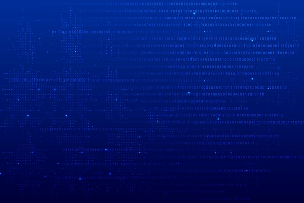 Free Vector blue data technology background vector with binary code