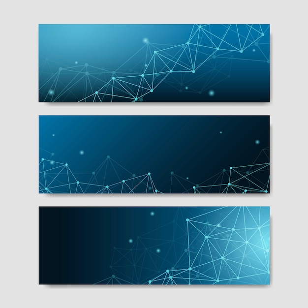 Free Vector blue neural texture abstract set vector