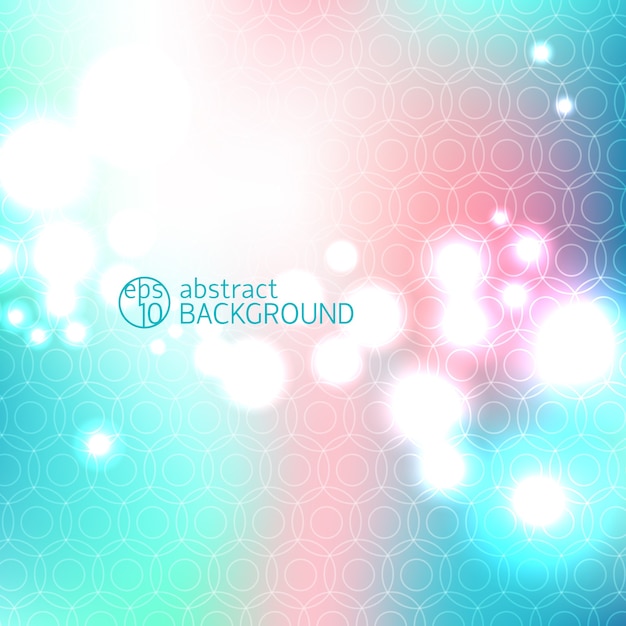 Free Vector blurred abstract background with bright multicolor high key bokeh dot and white headline
