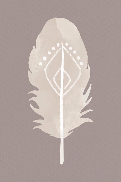 Free Vector boho style feather logo vector