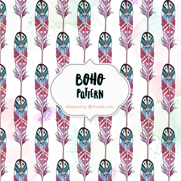 Free Vector boho style feathers pattern