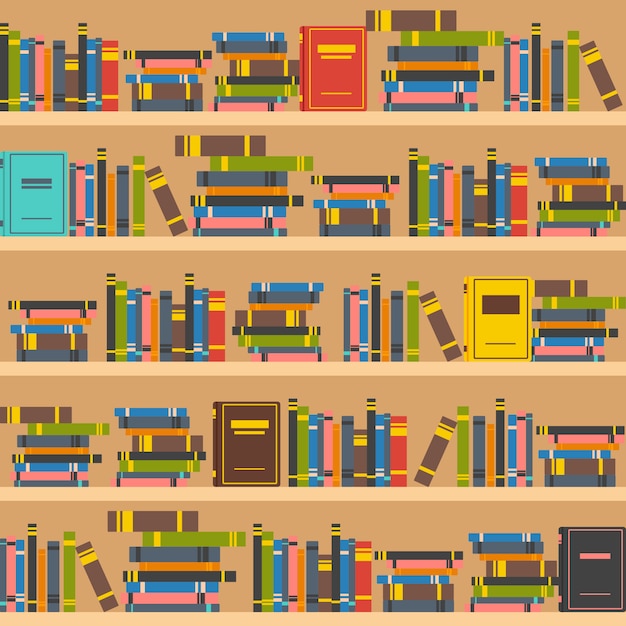 Free Vector book shelves illustration