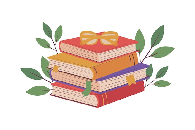 Free Vector books and glasses book day icon