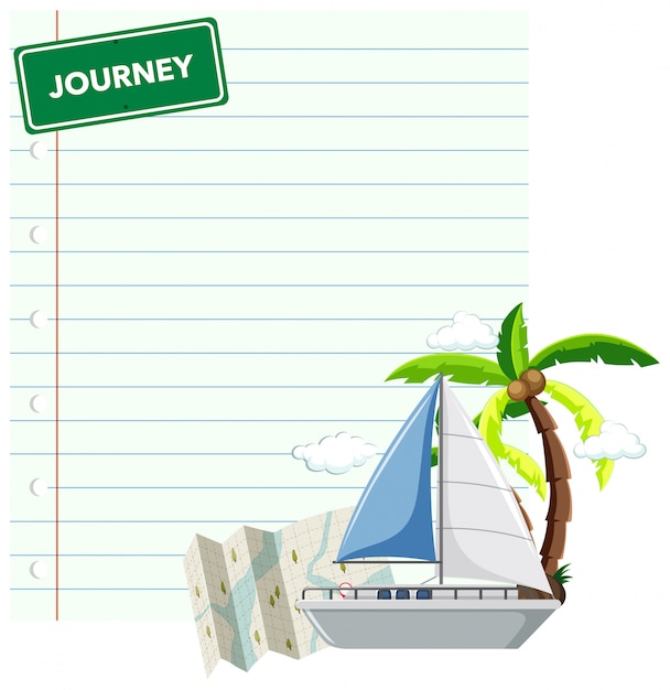 Free Vector border template design with cruise journey