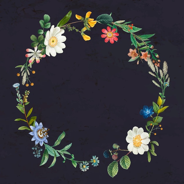 Free Vector botanical wreath