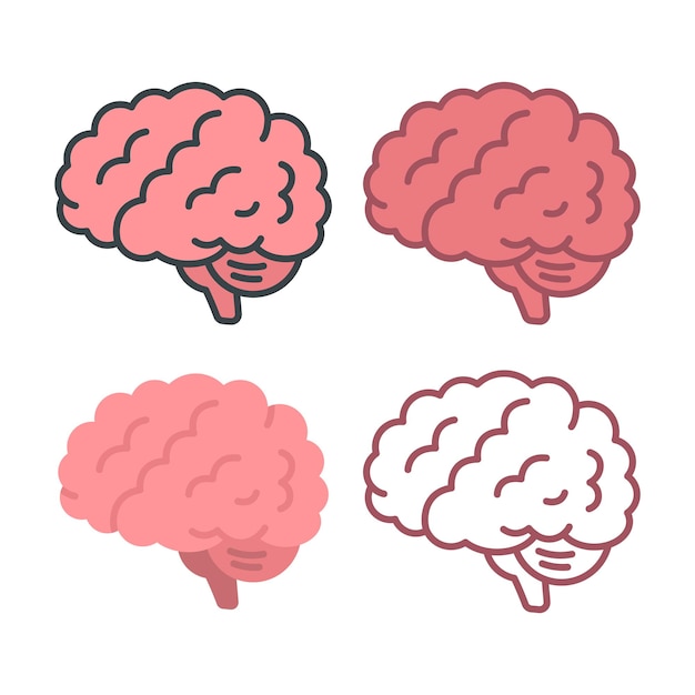 Free Vector brain multiple styles set