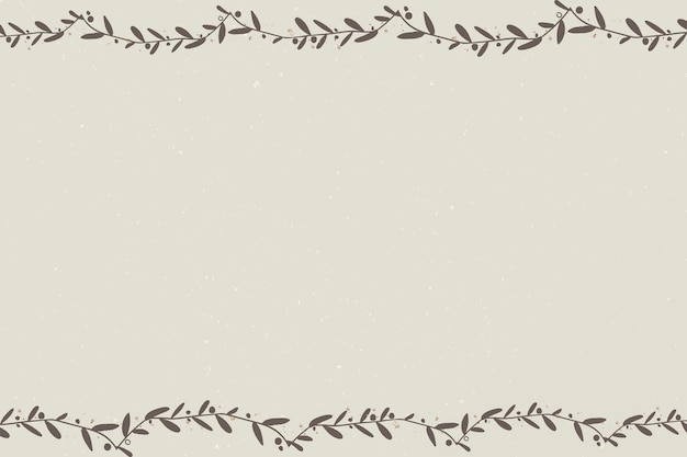 Free Vector branch border on beige background vector