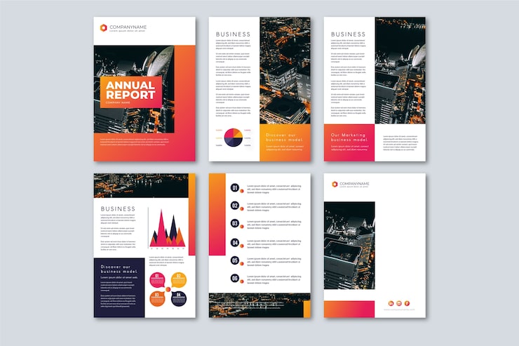 Free Vector brochure template layout with high view city