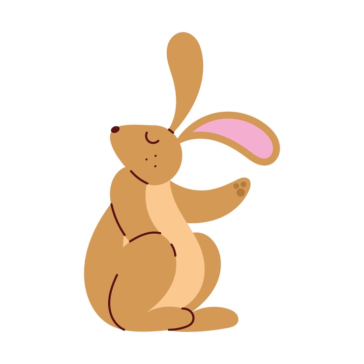 Free Vector brown rabbit farm animal