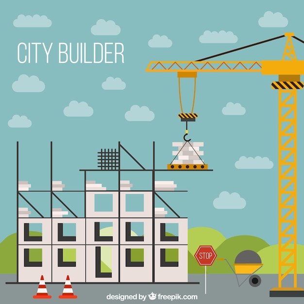 Free Vector building a house structure in flat design 