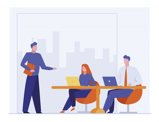 Free Vector business coach talking to audience