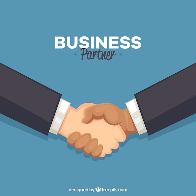 Free Vector business handshake background in flat style