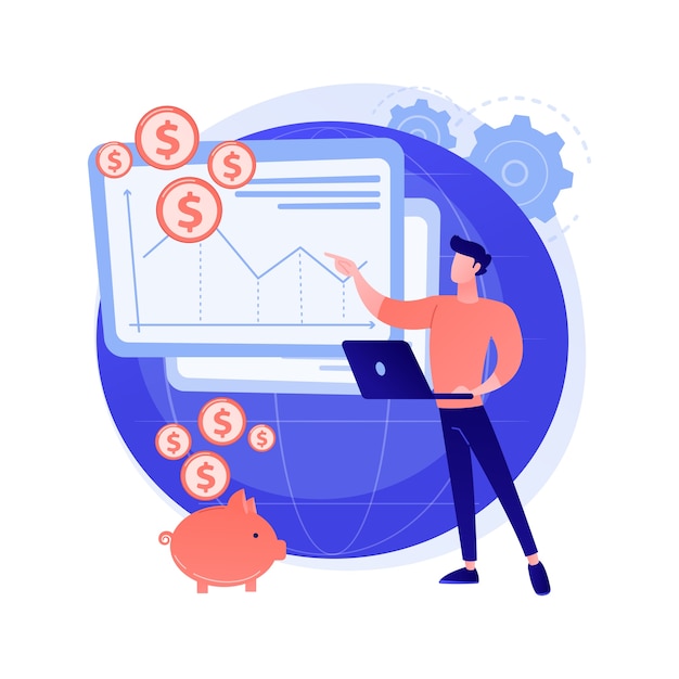 Free Vector business idea generation. girl cartoon character with light bulb symbol. entrepreneurship, startup project, profitable. earning money.