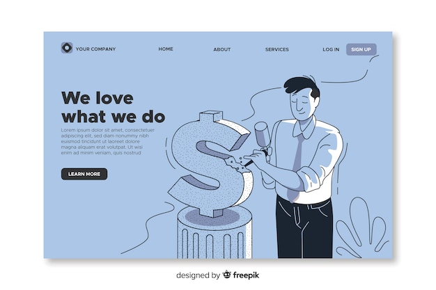 Free Vector business landing page