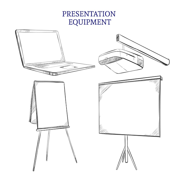 Free Vector business presentation sketch elements set