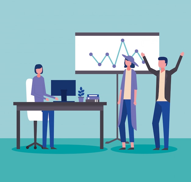 Free Vector businesspeople at office