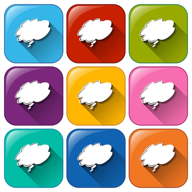 Free Vector buttons with empty cloud templates