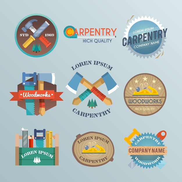 Free Vector carpentry label set