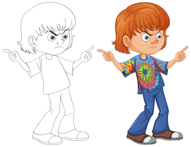 Free Vector cartoon kid expressing disapproval