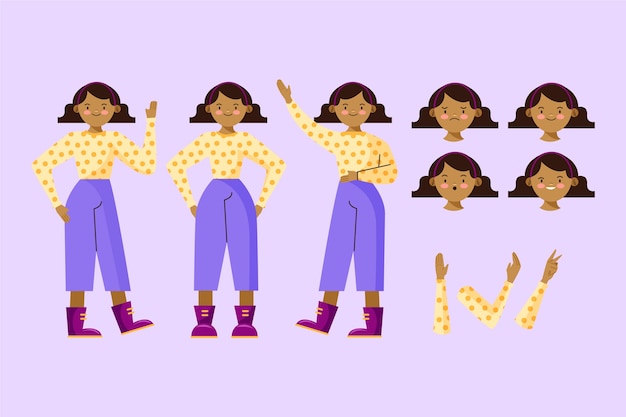 Free Vector character poses illustration