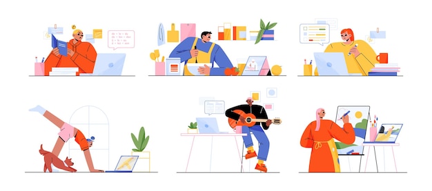 Free Vector characters watch video courses online education