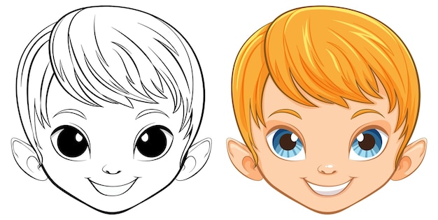 Free Vector cheerful boy vector illustration set