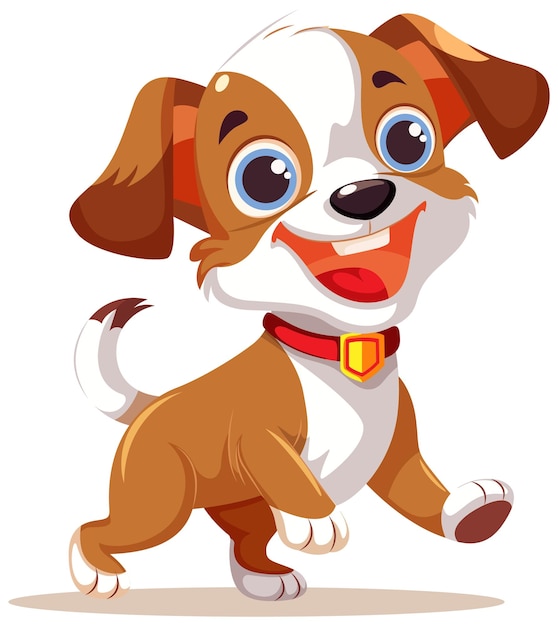 Free Vector cheerful cute dog on white background