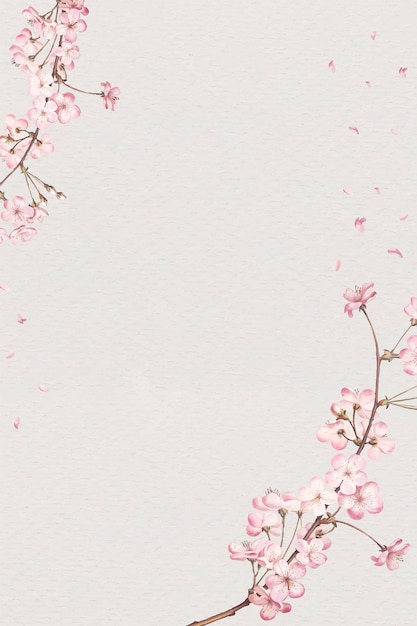 Free Vector cherry blossom frame card