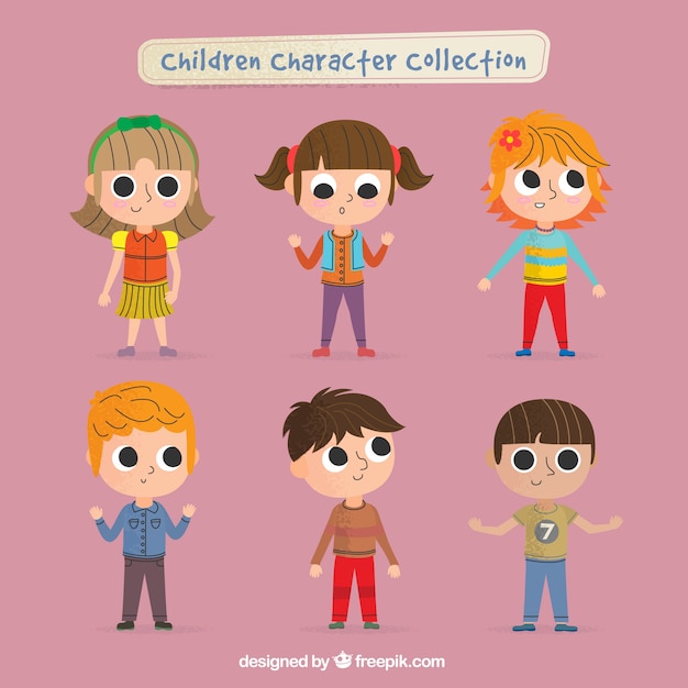 Free Vector children character collection
