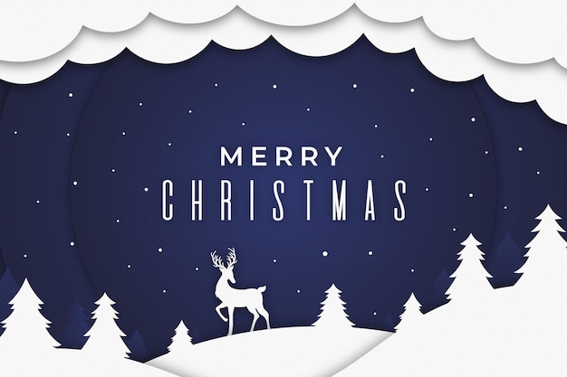 Free Vector christmas background in paper style