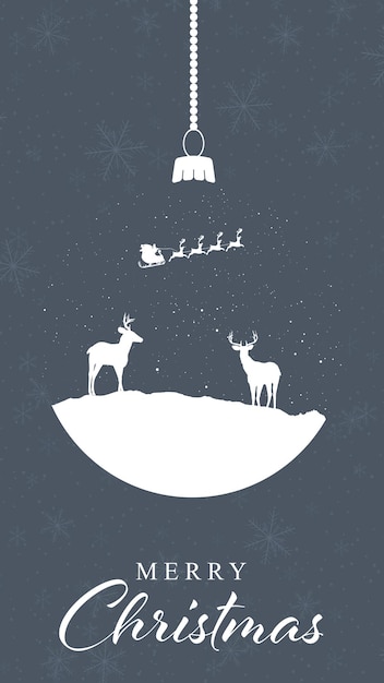 Free Vector christmas background with bauble and winter landscape design