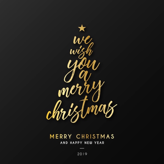 Free Vector christmas background with golden quote