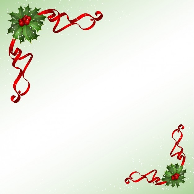Free Vector christmas background with mistletoe corners